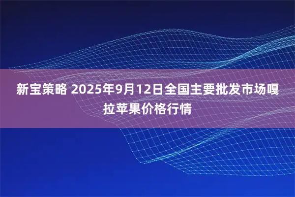 新宝策略 2025年9月12日全国主要批发市场嘎拉苹果价格行情